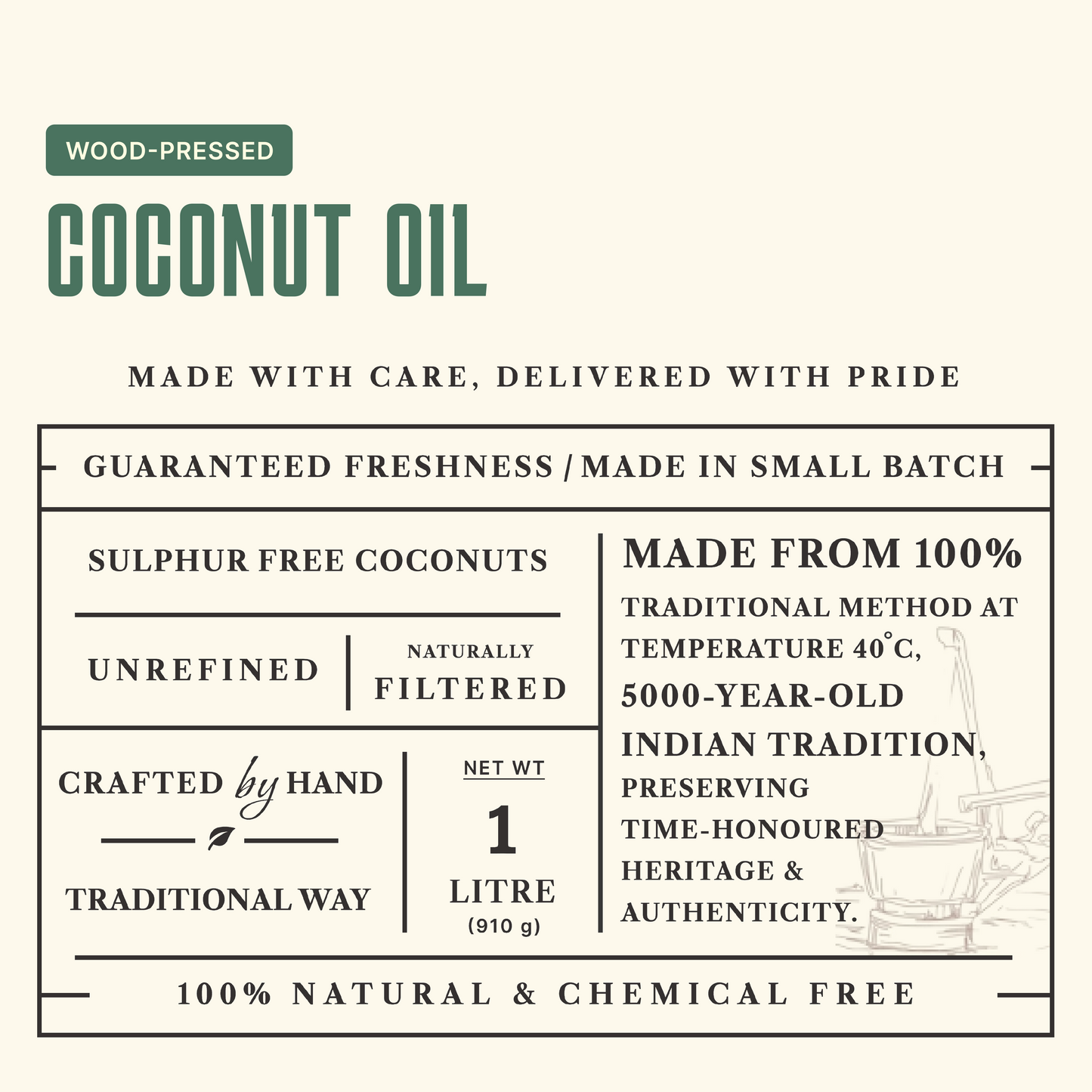 Coconut Oil, Wood-Pressed