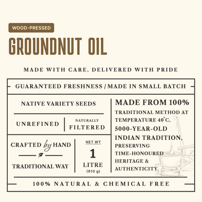 Groundnut Oil, Wood-Pressed